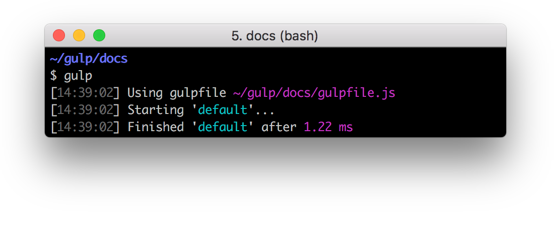 出力： default 開始 & default 終了